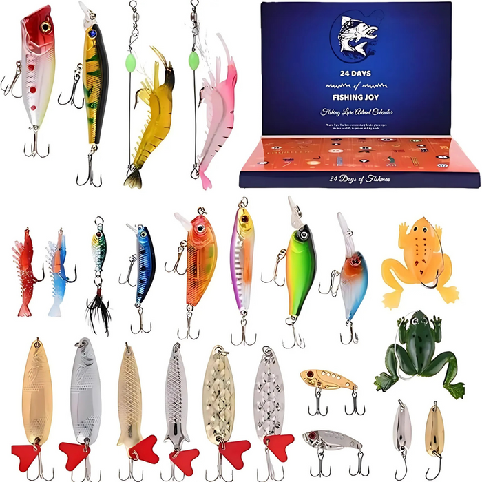 24 Piece Christmas Holiday Fishing Lure Gift Set