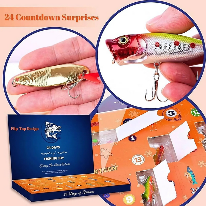 24 Piece Christmas Holiday Fishing Lure Gift Set