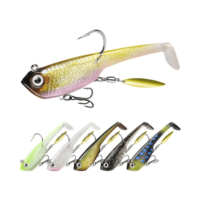 Pre-Rigged Soft Fishing Lures With Spinner Ready-to-Use Baits
