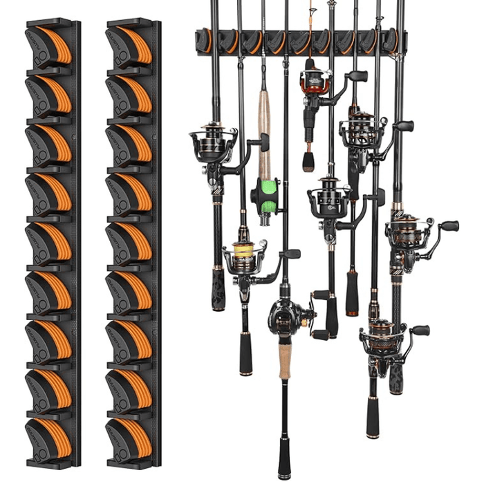 Fishing Rod Holder Mounted Storage Rack For Fishing Gear Organization