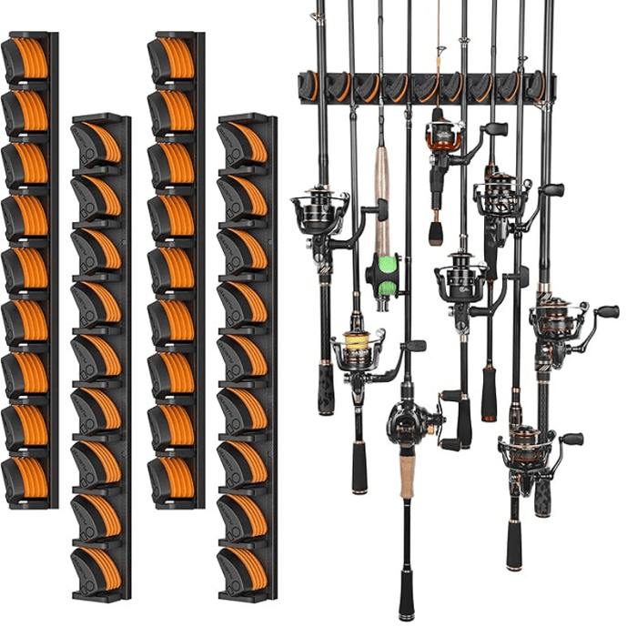 Fishing Rod Holder Mounted Storage Rack For Fishing Gear Organization