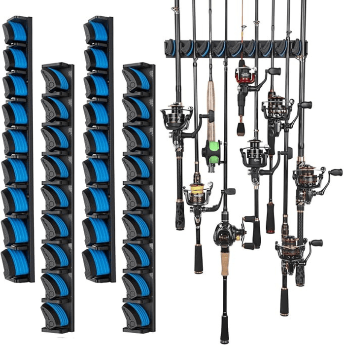 Fishing Rod Holder Mounted Storage Rack For Fishing Gear Organization