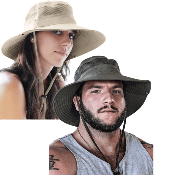Pack Of Two Wide Brim Sun Hat With Mesh Ventilation For Adventure