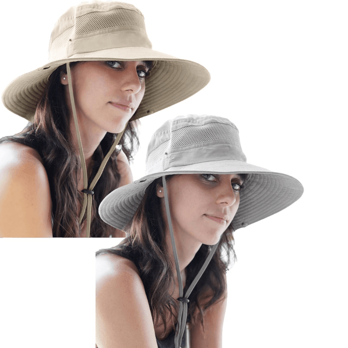 Pack Of Two Wide Brim Sun Hat With Mesh Ventilation For Adventure