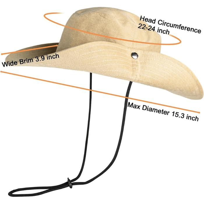 Western Style Cowboy Hat With Adjustable Strap