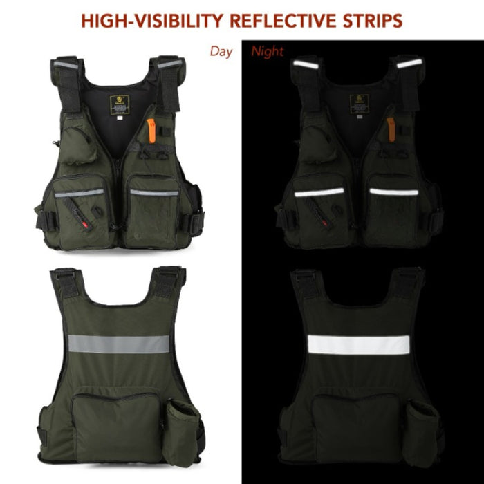 Life Jacket Buoyancy Vest with Water Bottle Holder