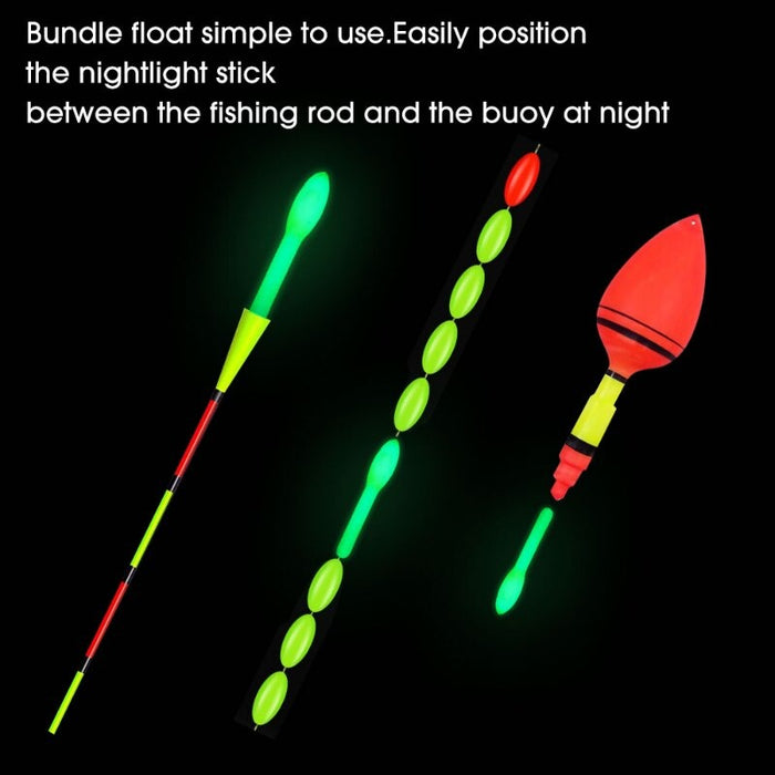 Night Fishing Float Rod with Firefly Fluorescent Light Stick