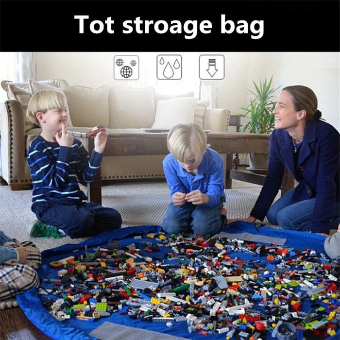 Large Children's Toy Storage Bag with Cushion Organizer