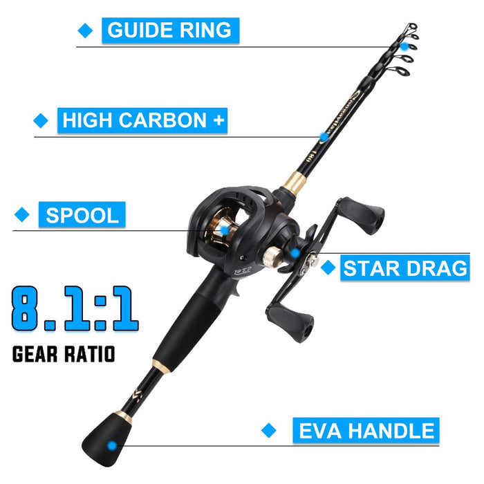 Casting Fishing Rod and Reel Combo