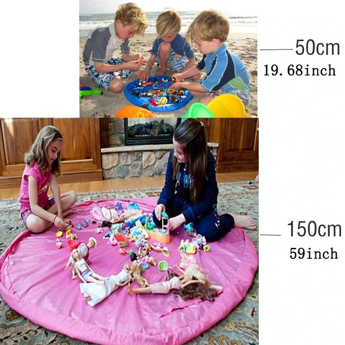 Large Children's Toy Storage Bag with Cushion Organizer